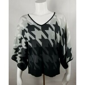 New York & Company Womens Sweater Black Grey Size Small Long Sleeves